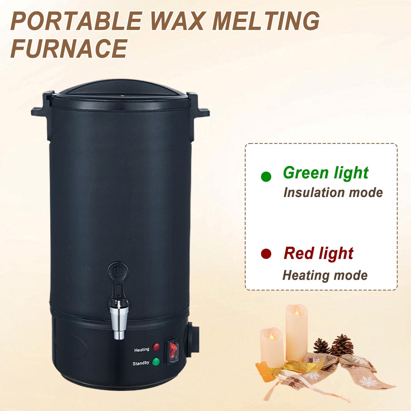 Kamanan 8L Wachsschmelztopf für DIY Kerzenherstellung Set,Elektrischer Wachsschmelzer 30–110°C Einstellbar,Schnelle Heizung Kerzenwachs Schmelztopf,Schmelztopf Kerzenwachs,Zuhause & Gewerbe