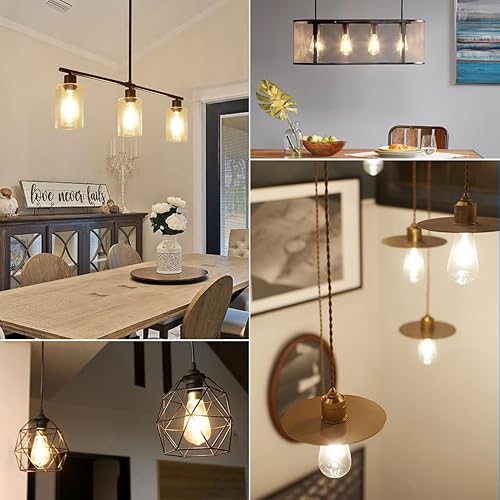 Miniatura 7 de ANWIO Bombillas LED Edison vintage, paquete de 6 unidades, 7 W, equivalente a 60 W, no regulables, ST58 2700 K, bombillas de filamento LED antiguo