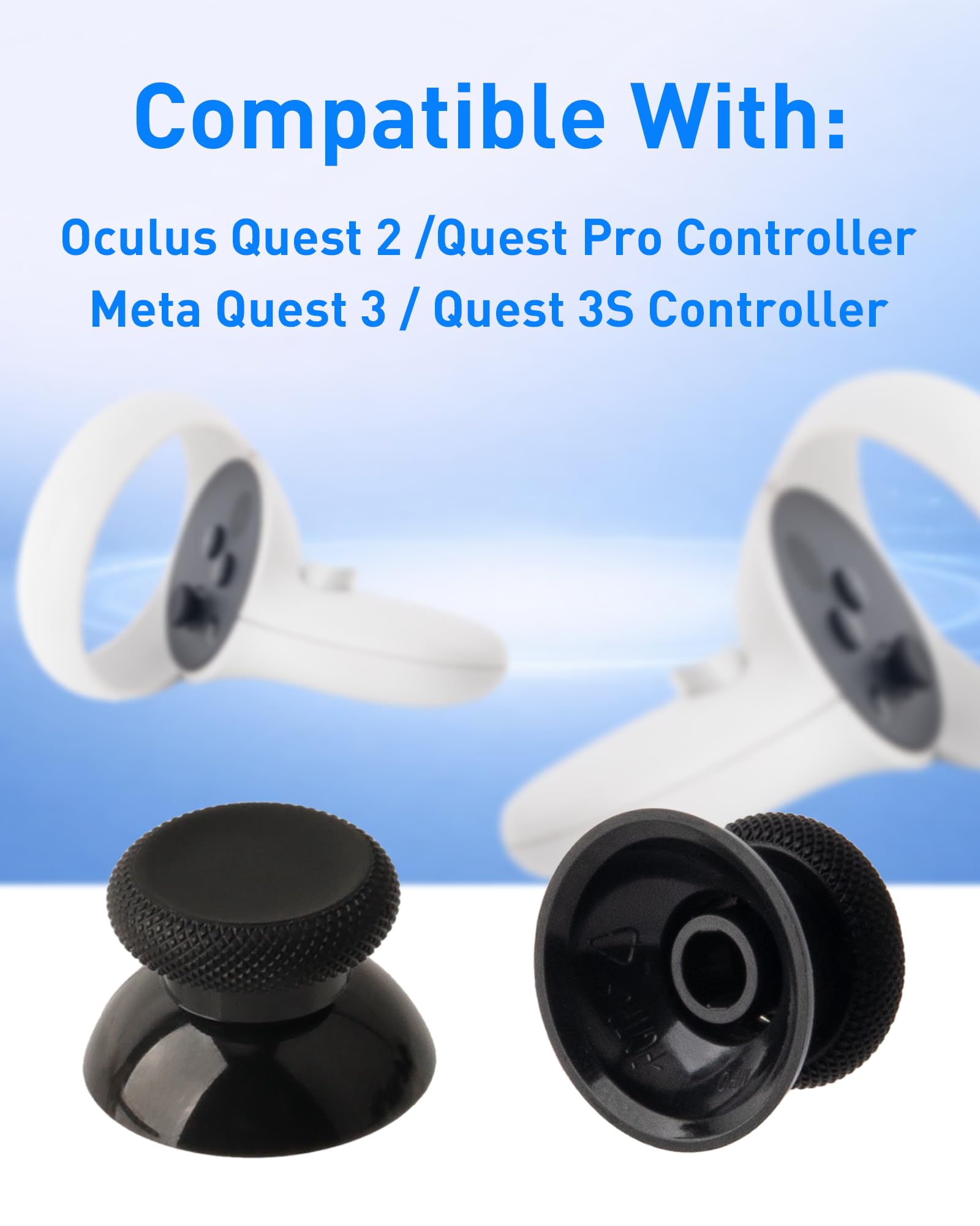TOMISN Thumbstick Replacement Kit for Oculus Quest 2, for Meta Quest 3, for Quest 3S Controller - Thumb Sticks VR Accessories Repair Parts for Quest Pro Left Right Controllers Joystick Cover with Tool - 3