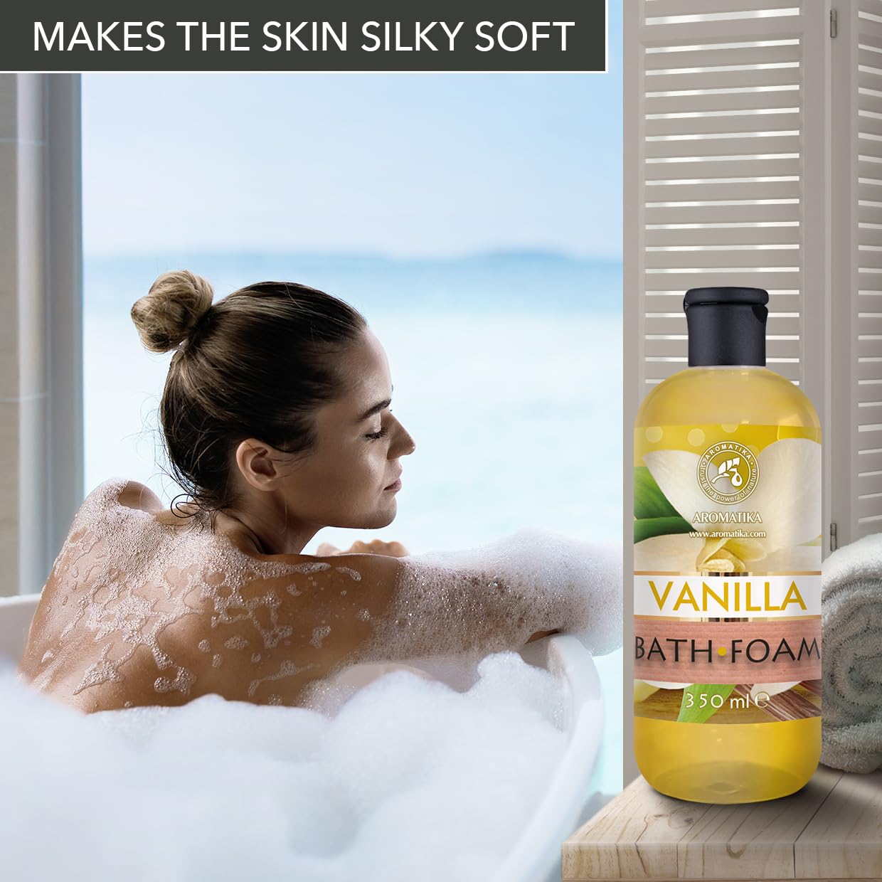 Espuma Baño Set Vainilla & Jazmín & Monoi de Tahiti 3x350ml - Cuidado del Cuerpo - Relajación - Fragancia Exótica - Aromaterapia - Spa - Baños de Burbujas - Belleza
