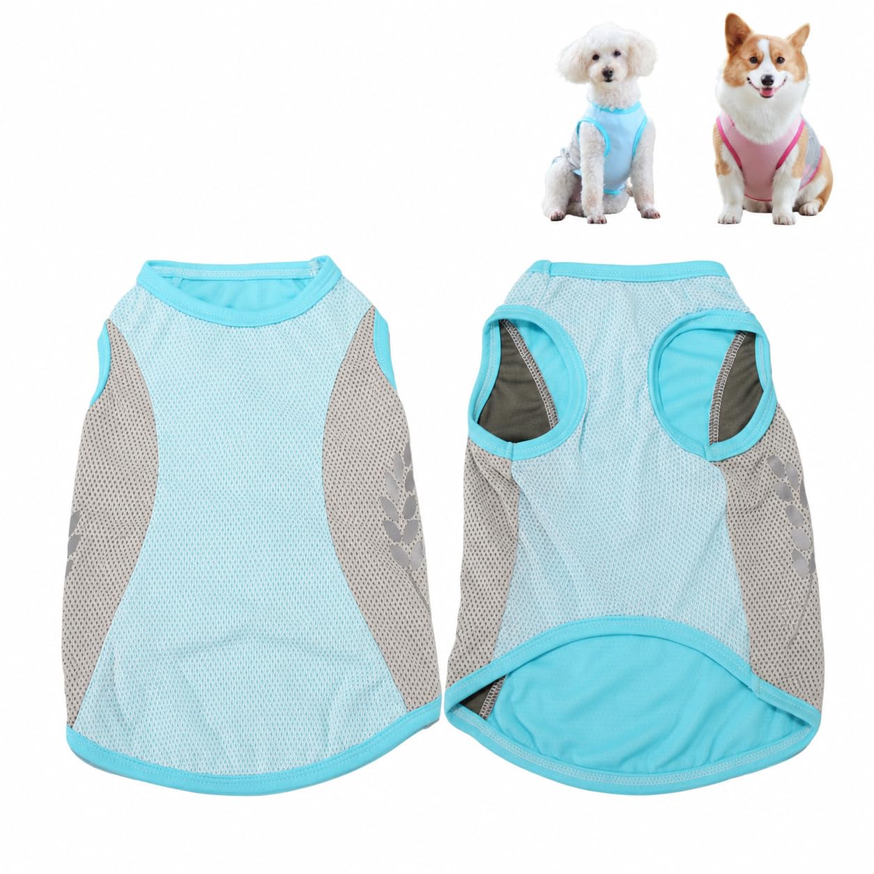 Dog Cooling Vest, Breathable Mesh Summer Cooling Coat for Small Medium Large Dogs, Lightweight Sleeveless Cooling Shirt for Walking Hiking Travel (Ice Blue,4XL)