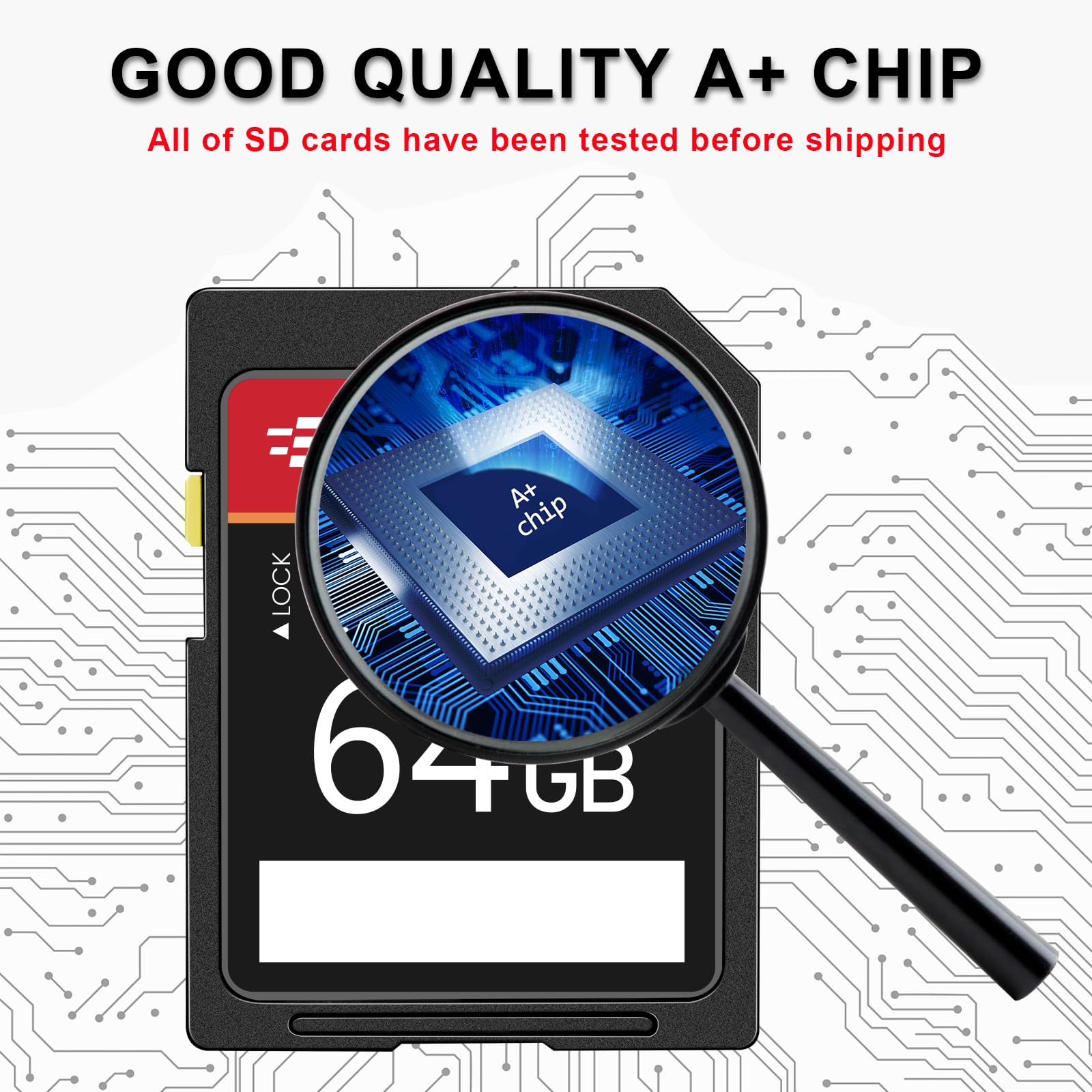 SD-Karte, 64 GB, EASTBULL Klasse 10, SD-Karte, U1 V30, High-Speed, 100 MB/s Lesen, SDXC-Speicherkarte, 5er-Pack für Kamera, Full-HD-Video, mit 5 Mini-Hüllen (64 GB, 5 Stück)