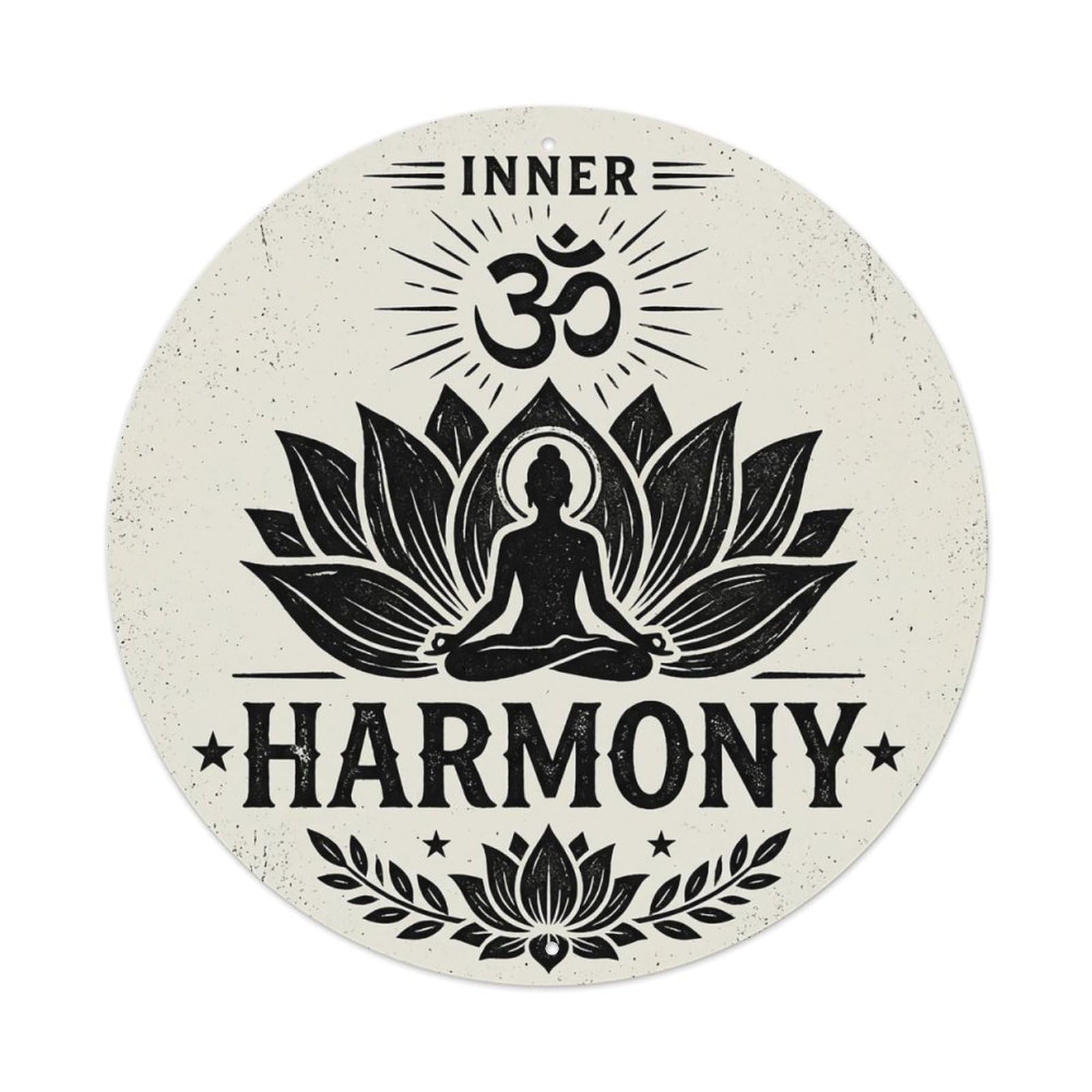 Zen Flower Meditation Den Balance Metal Tin Sign