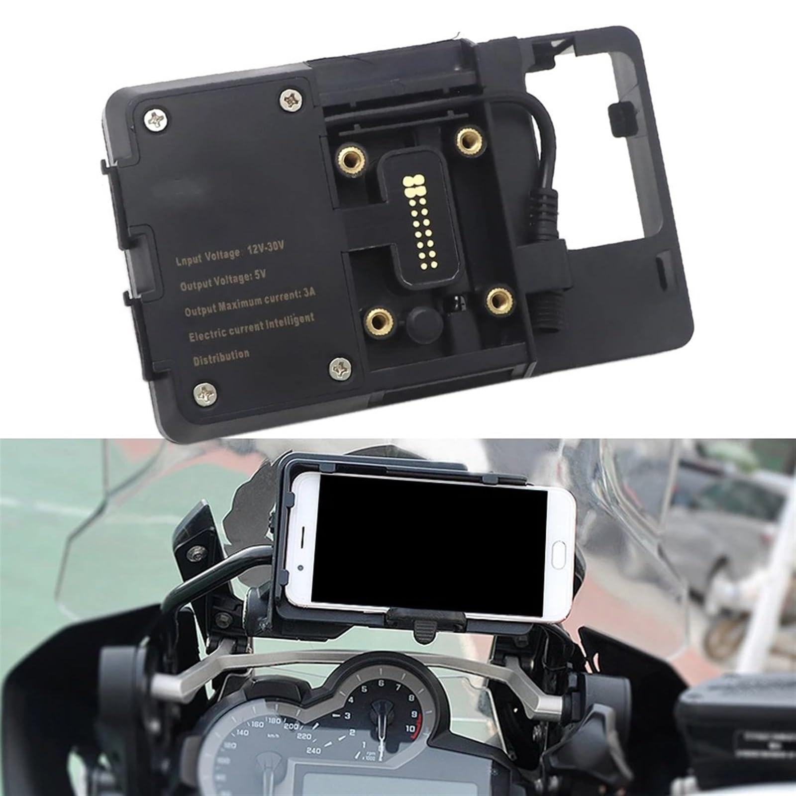 Support Telephone Velo pour BMW R1200GS R1200 GS CRF1000L pour ADV 800GS Navigateur GPS Portable Chargeur USB Support De Navigation De Téléphone De Moto Telephone Moto Rotation