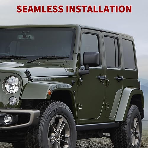 Miniatura 6 de YITAMOTOR Espejo lateral izquierdo del conductor compatible con Wrangler JK 2007 2008 2009 2010 2011 2012 2013 2014 2015 2016 2017 Espejo retrovisor