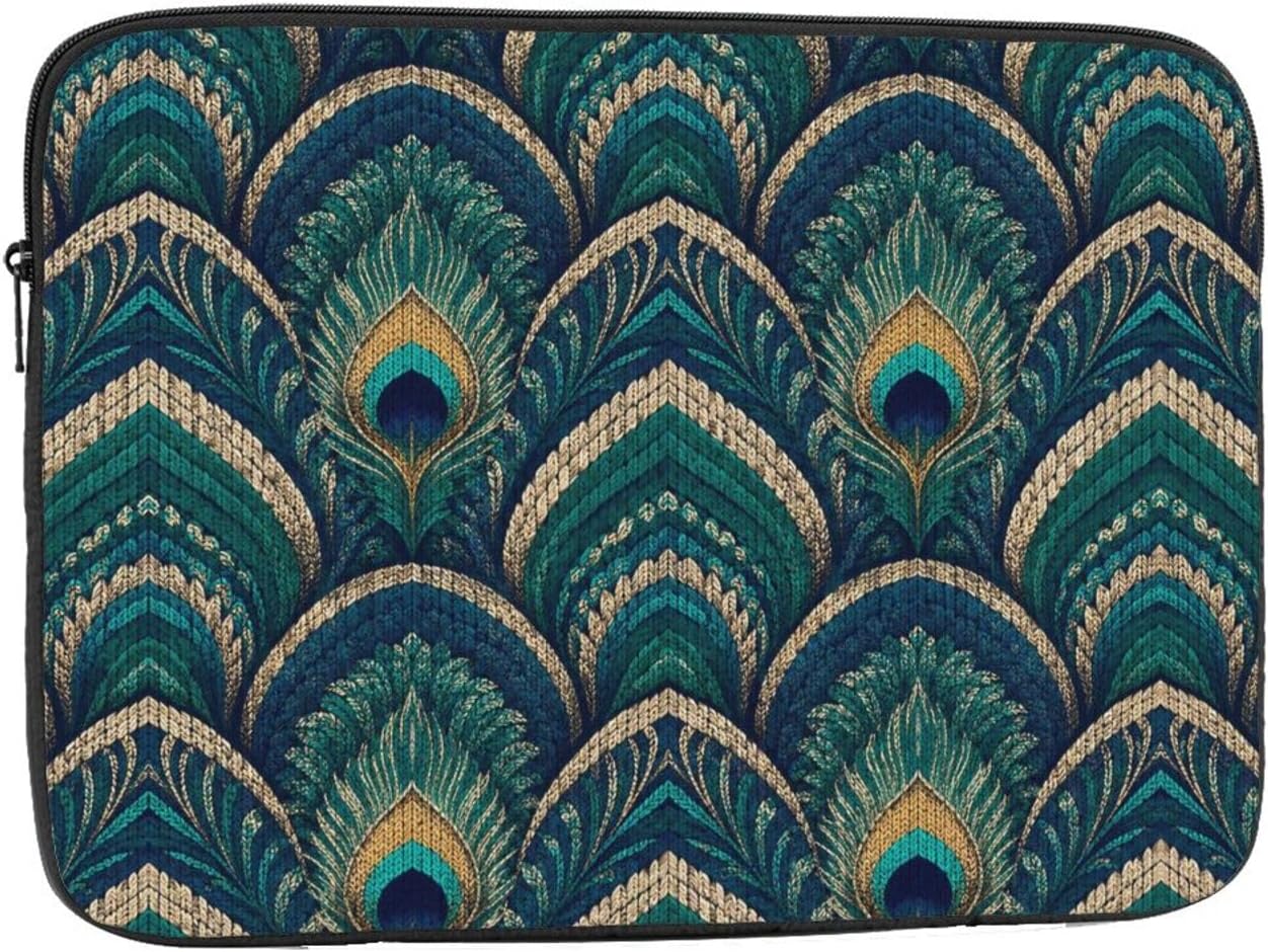 Peacock Winter Jewel Print Laptop Sleeve Case