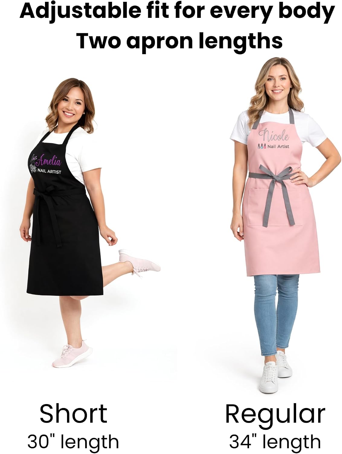 Nail Artist Apron Personalized Embroidered with Name Beauty Salon Gift
