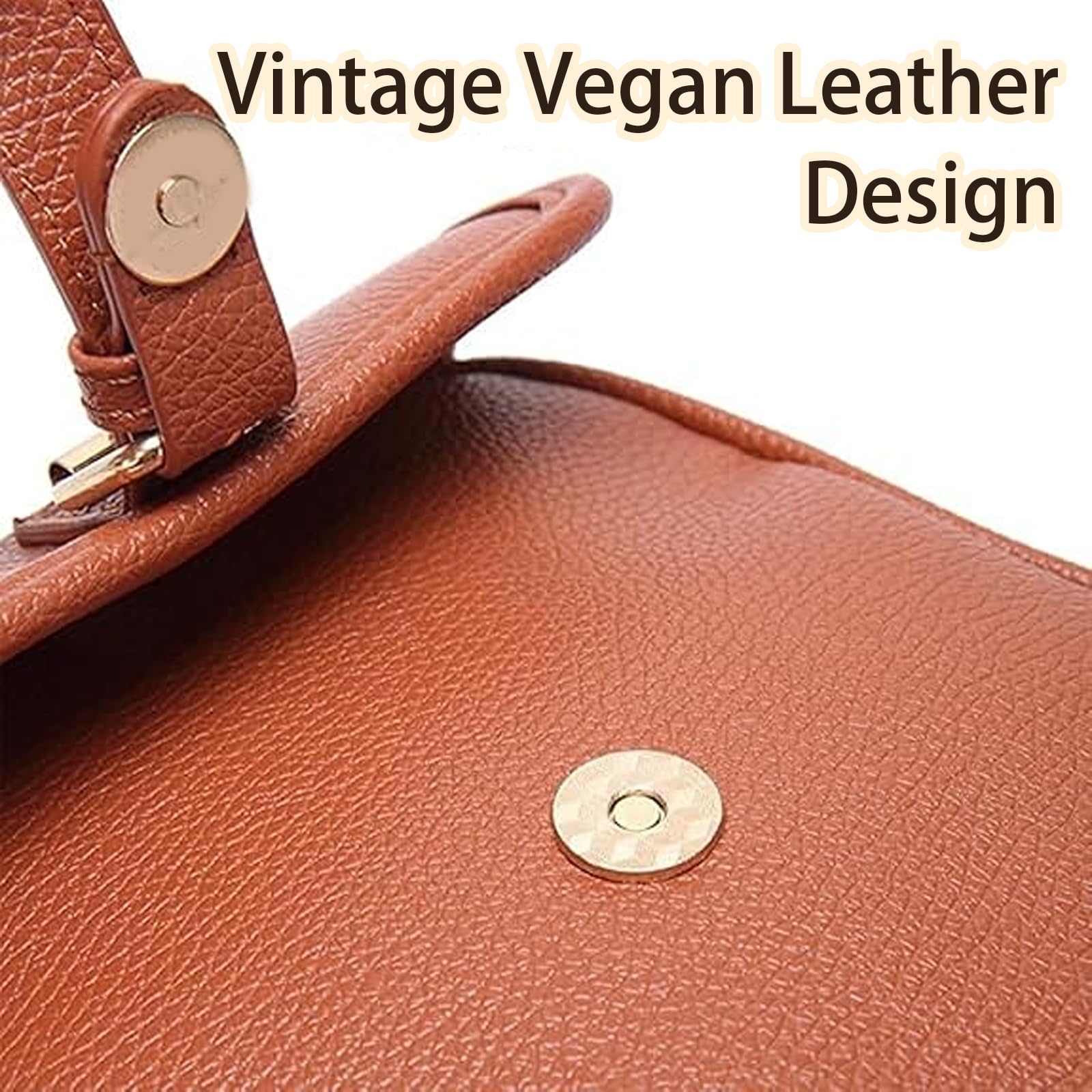 Crossbody Leather Bag, Large Capacity Anti-Theft Vintage Bag, Multi-slot Bags with with Adjustable Strap for Everyday Casual