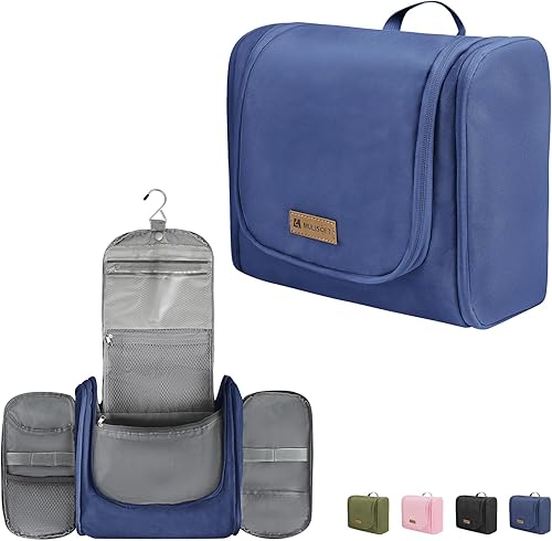 MULISOFT Neceser para mujeres y hombres, bolsa de maquillaje de viaje resistente al agua con gancho para colgar, bolsa organizadora de artículos de