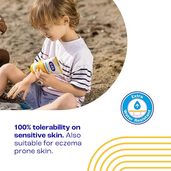 E45 Kids & Baby Sun Lotion for Sensitive Skin SPF 50+. Face & Body Gentle Sun Cream with UVA & UVB Protection with Avocado Oil. For Dry Sensitive Skin and Eczema Prone Skin -180 ml