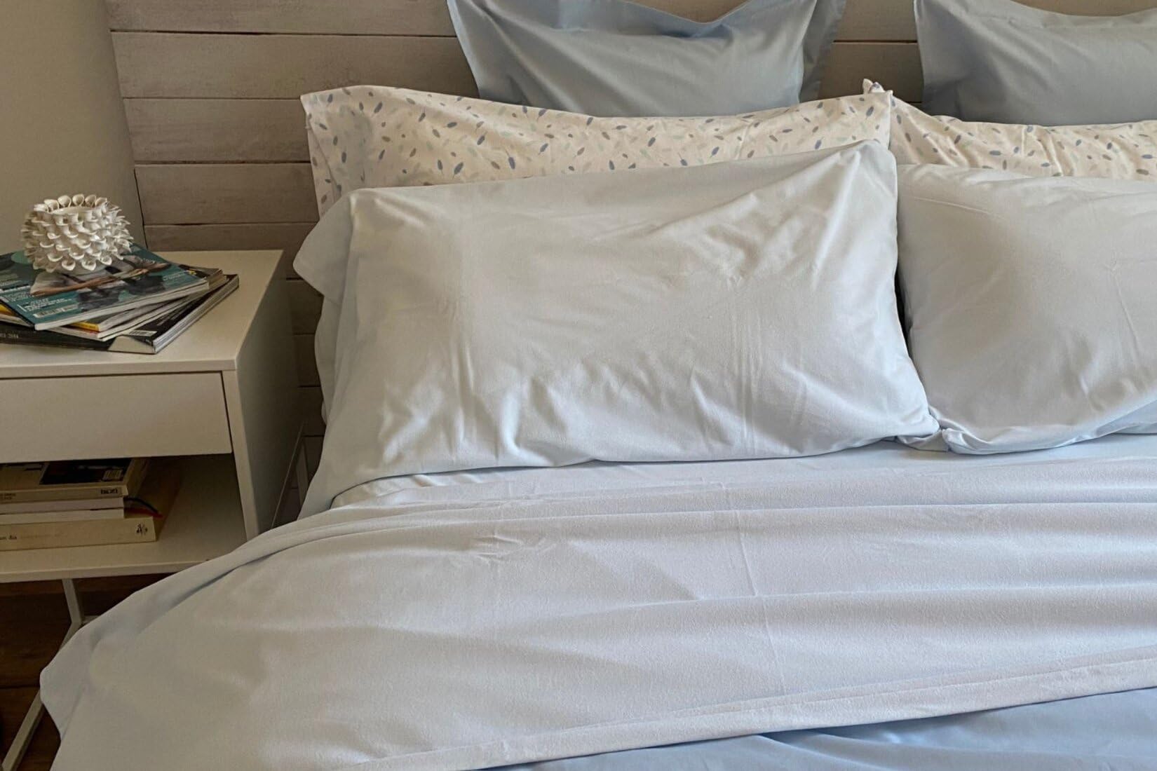 Burrito Blanco | Sabánas de Velvelina | Cama de 150/160cm. (+Medidas Disponibles) | Sábanas Invierno | Diseño 003 | Color Azul (150-160x190/200cm.)