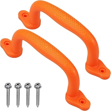 Dolibest 2-Pack Safety Handles for Swing Sets & Playsets - Monkey Bars with Anti-Skid Grip & Finger Indentations, Plastic Grab Handles, Easy Mounting for Climbing Frames, Playhouses, Treehouses