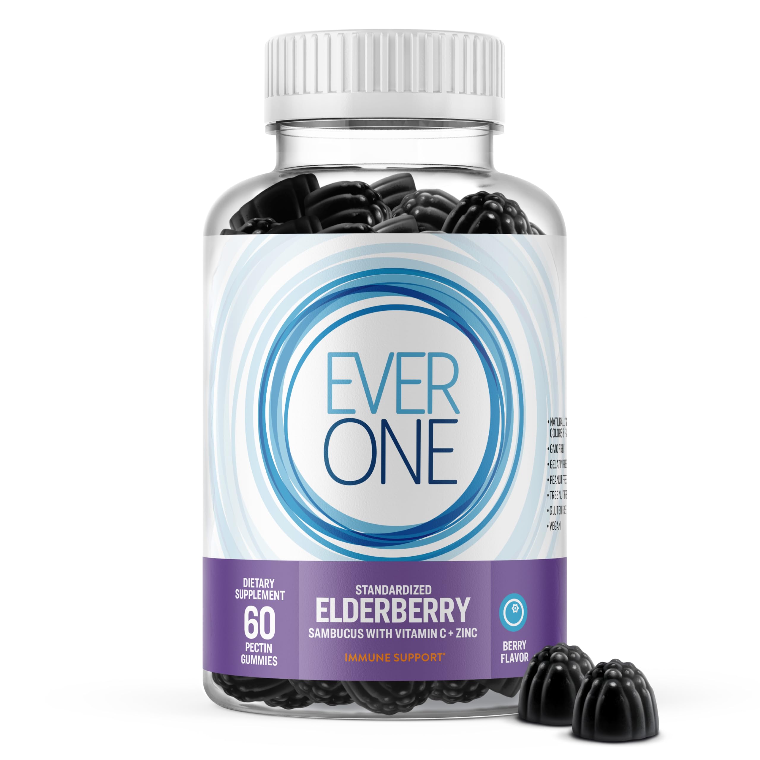 Ever One Sambucus Elderberry Gummies for Adults with Vitamin C and Zinc