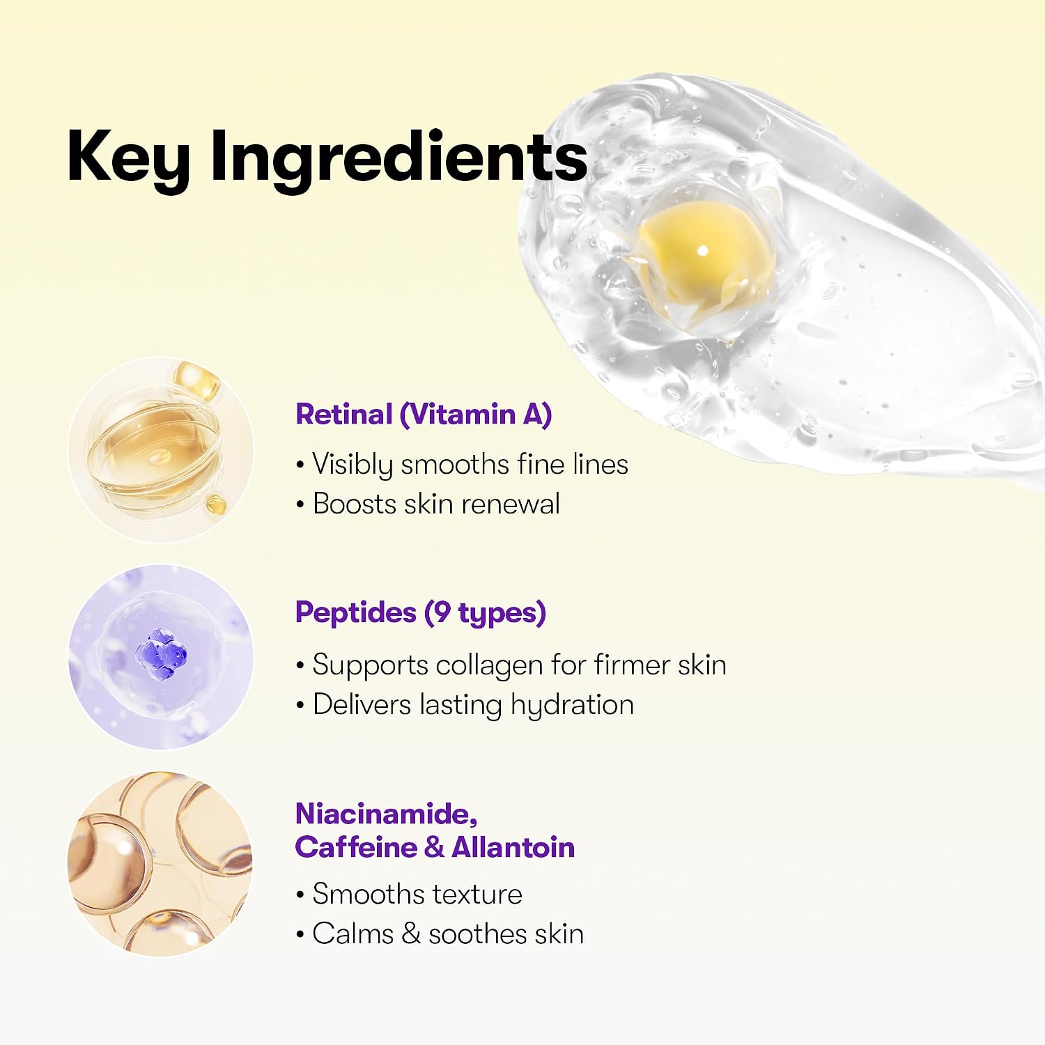 VT COSMETICS Retinal Peptide Capsule Cream, – 3-in-1 Firming Moisturizer with Retinal (Vitamin A), 9 Peptides & Niacinamide | Wrinkle, Pore & Hydration Care | Korean Skin Care