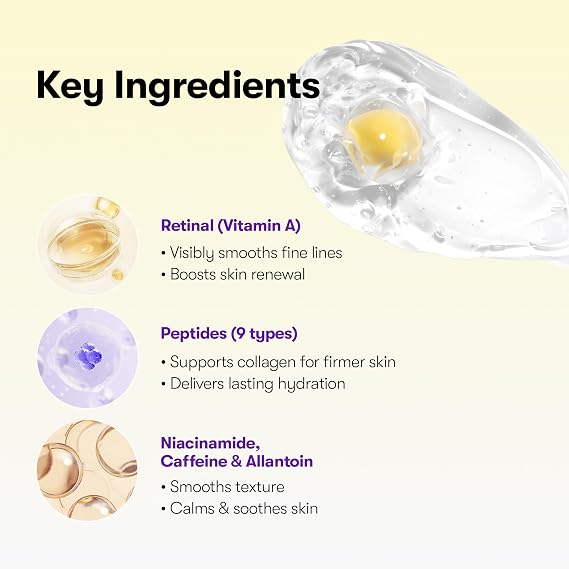 VT COSMETICS Retinal Peptide Capsule Cream, 3-in-1 Firming Moisturizer with Retinal (Vitamin A), 9 Peptides & Niacinamide | Wrinkle, Pore & Hydration Care | Korean Skin Care