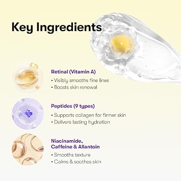 VT COSMETICS Retinal Peptide Capsule Cream, 3-in-1 Firming Moisturizer with Retinal (Vitamin A), 9 Peptides & Niacinamide | Wrinkle, Pore & Hydration Care | Korean Skin Care