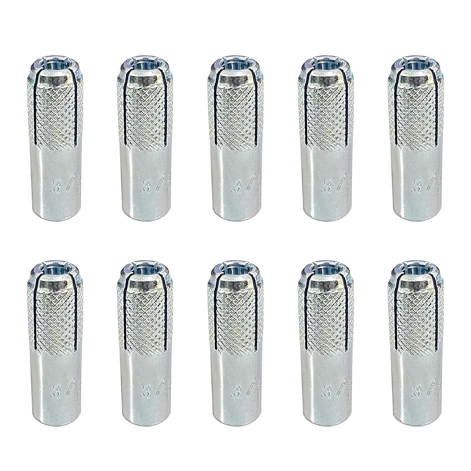 Bueyfolt 10 Packs 3/8 Inch Knurled DropinAnchor for Solid Concrete