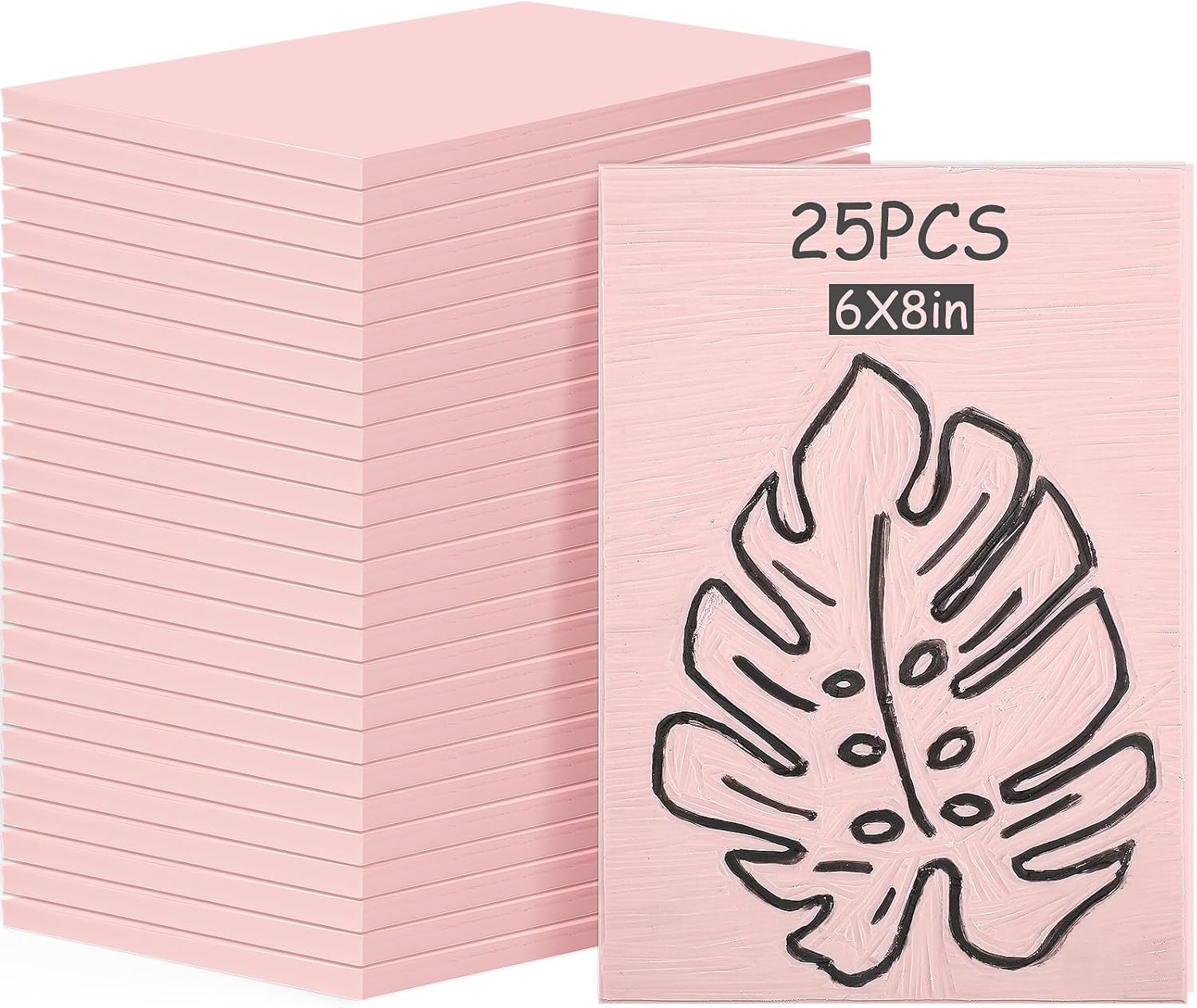 Fuyoooo 25 Pcs 6 x 8 Inch Pink Rubber Linoleum Carving Blocks for Printmaking Linocut Block Stamp Carving Kit Soft Rubber Crafts Block for Printmaking, Stamp Carving, Scrapbooking Supplies