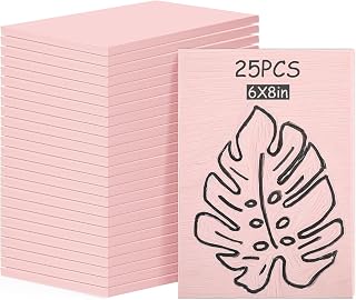 Fuyoooo 25 Pcs 6 x 8 Inch Pink Rubber Linoleum Carving Blocks for Printmaking Linocut Block Stamp Carving Kit Soft Rubber Crafts Block for Printmaking, Stamp Carving, Scrapbooking Supplies