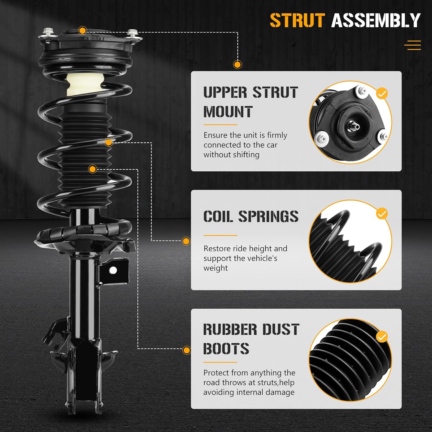 Front and Rear Complete Struts Coil Spring Assembly Shock Absorbers Compatible with Nissan Versa 2007-2011, for Versa 1.8L Hatchback 2012, Replace 172351 172352 343465