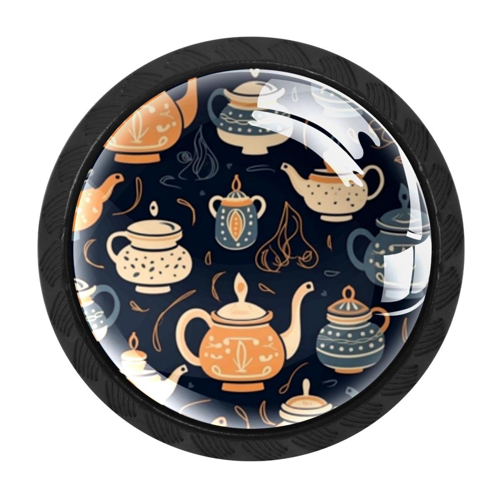 Chenzzzz Multicolored 20 4 Pcs Arabian Tea Kettle Cabinet Knobs Crystal Drawer Pulls For Kitchen, Bathroom Cabinet, Dresser And Cupboard