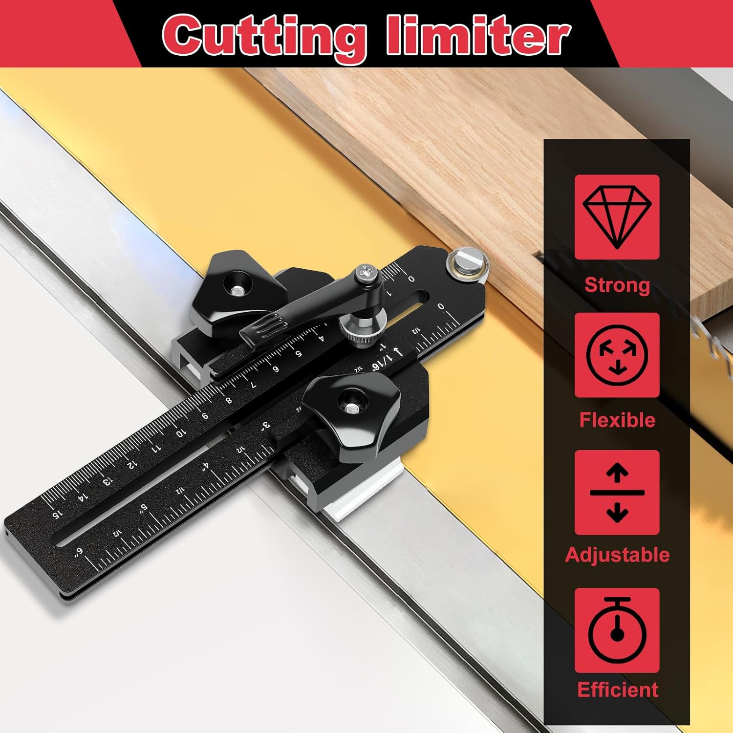 Thin Rip Jig Table Saw Jig Guide for Making Repetitive Narrow Strip Cuts,Fast Table Saw Jig Guide Woodworking Tools Fit for 3/8"x3/4" T Slot,Fast Thin Ripping Guide for Table Saw Band Saw Router Table