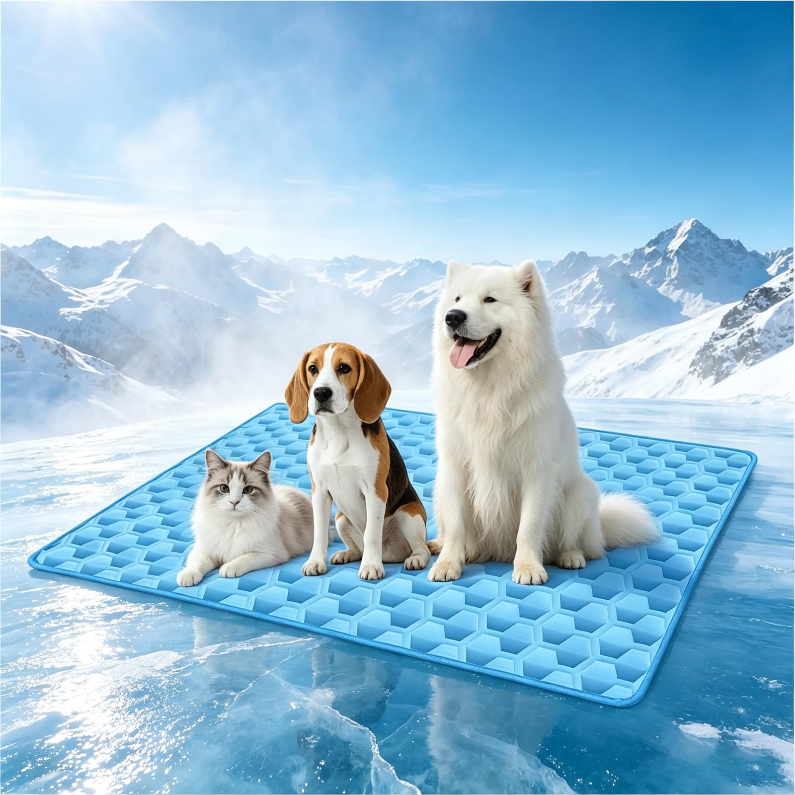 Cooling Mat for Dogs and Cats,Dog Cooling Mat,Pet Cooling Mat,Washable Cooling Blanket for Dogs,Keep Pets Cool in Summer Indoor Outdoor，B：XL