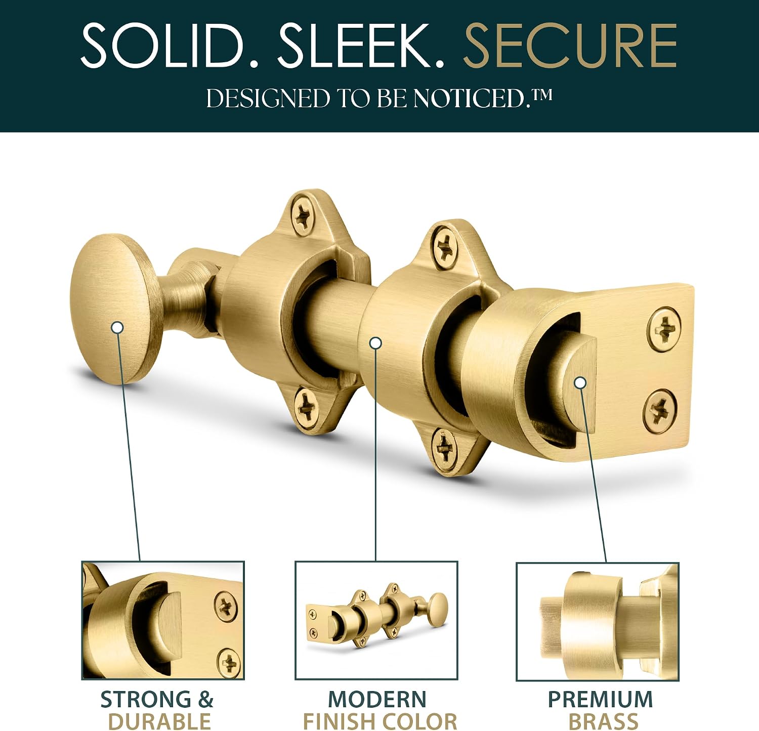 Dutch Door Bolt Satin Brass (1-Pack) - Slide Bolt, 4-Inch | 1-Pack, Dutch Door Bolt, 4-Inch Slide Bolt Latch, Screws Included