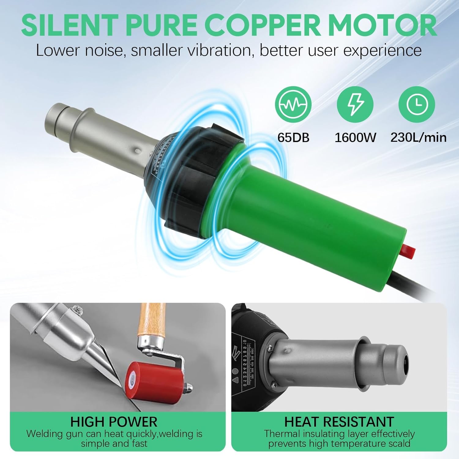 110V 1600W Professional PVC Roofing Welding Tools, Hot Air Plastic Welder Kit with Plastic Case, Heat Gun Kit Weld for Water Tanks, PVC Floor and Plastic Boats