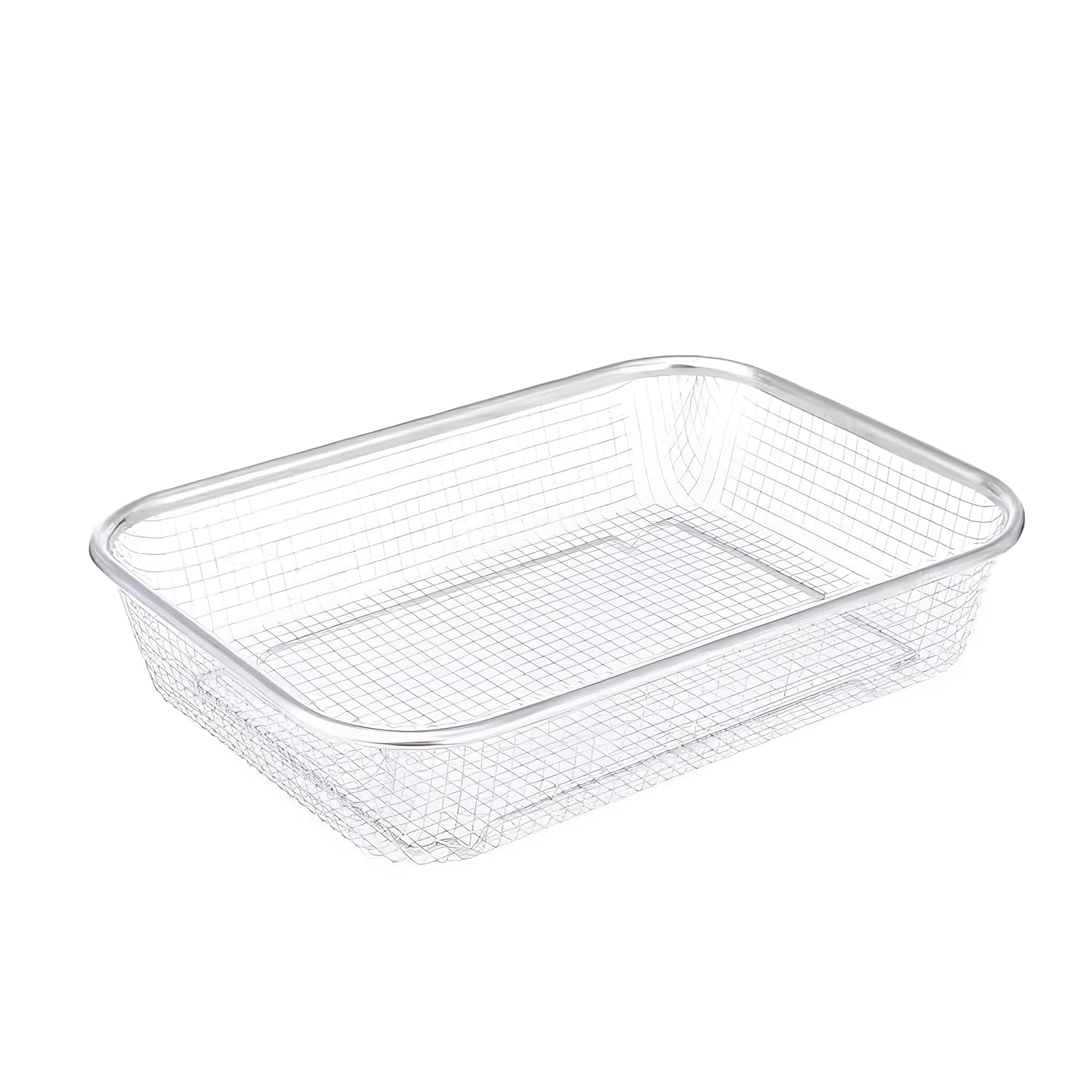 Alark Multipurpose Stainless Steel Deep Fryer Basket Heavy Duty Wire Fine Mesh Air Fry Basket Cooking for French Fries Chicken Oil Fry Strainer Vegetable Pasta Drain Strainer Kitchen Tool Net Silver