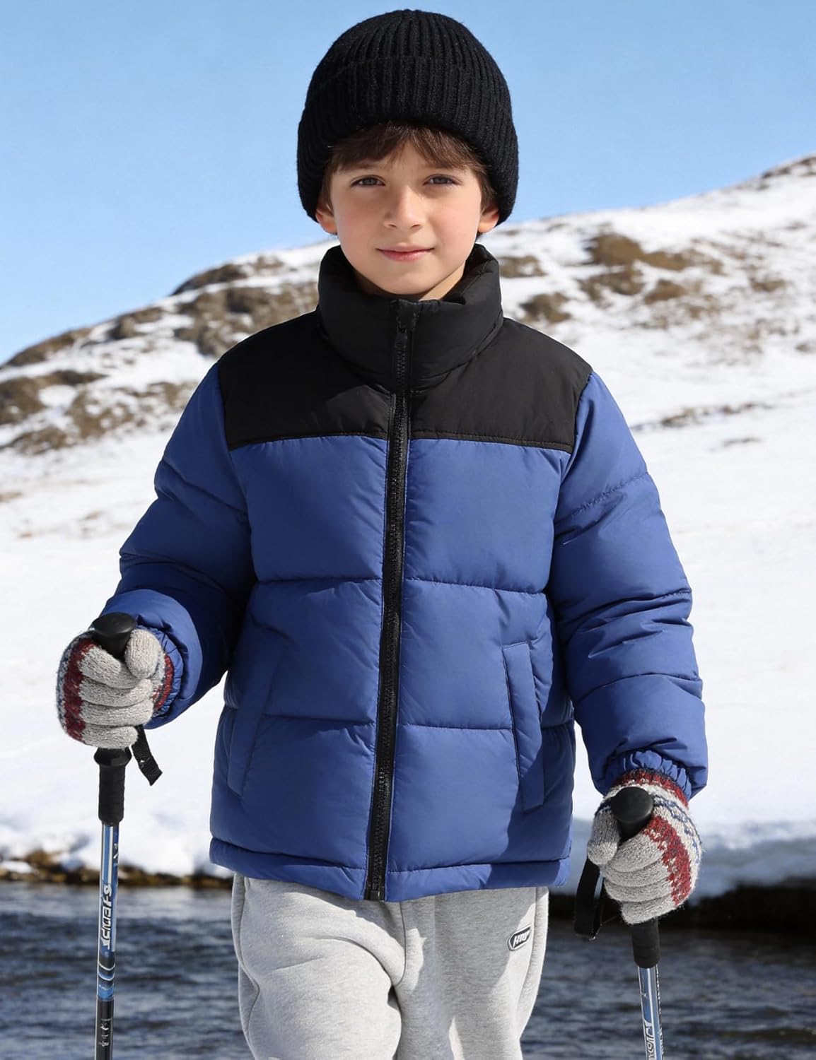 Boys Girls Puffer Jacket Kids Midweight Quilted Insulated Winter Coat Water and Wind Resistant Winter Jacket - Image 2