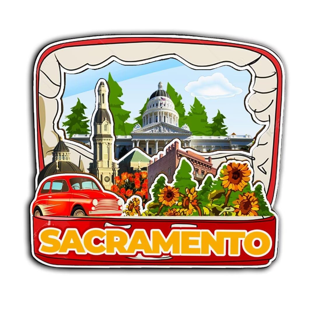Amazon.com: Sacramento California USA Magnet Fridge Magnet Wooden