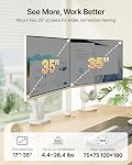 monTEK Dual Monitor Arm, Mechanical Spring Monitor Arm for 17-35" Screens, Adjustable Monitor Desk Mount Each Holds up to 26.4 lbs with C Clamp/Grommet Desk Mount, VESA 75/100mm, MA1011WH-D