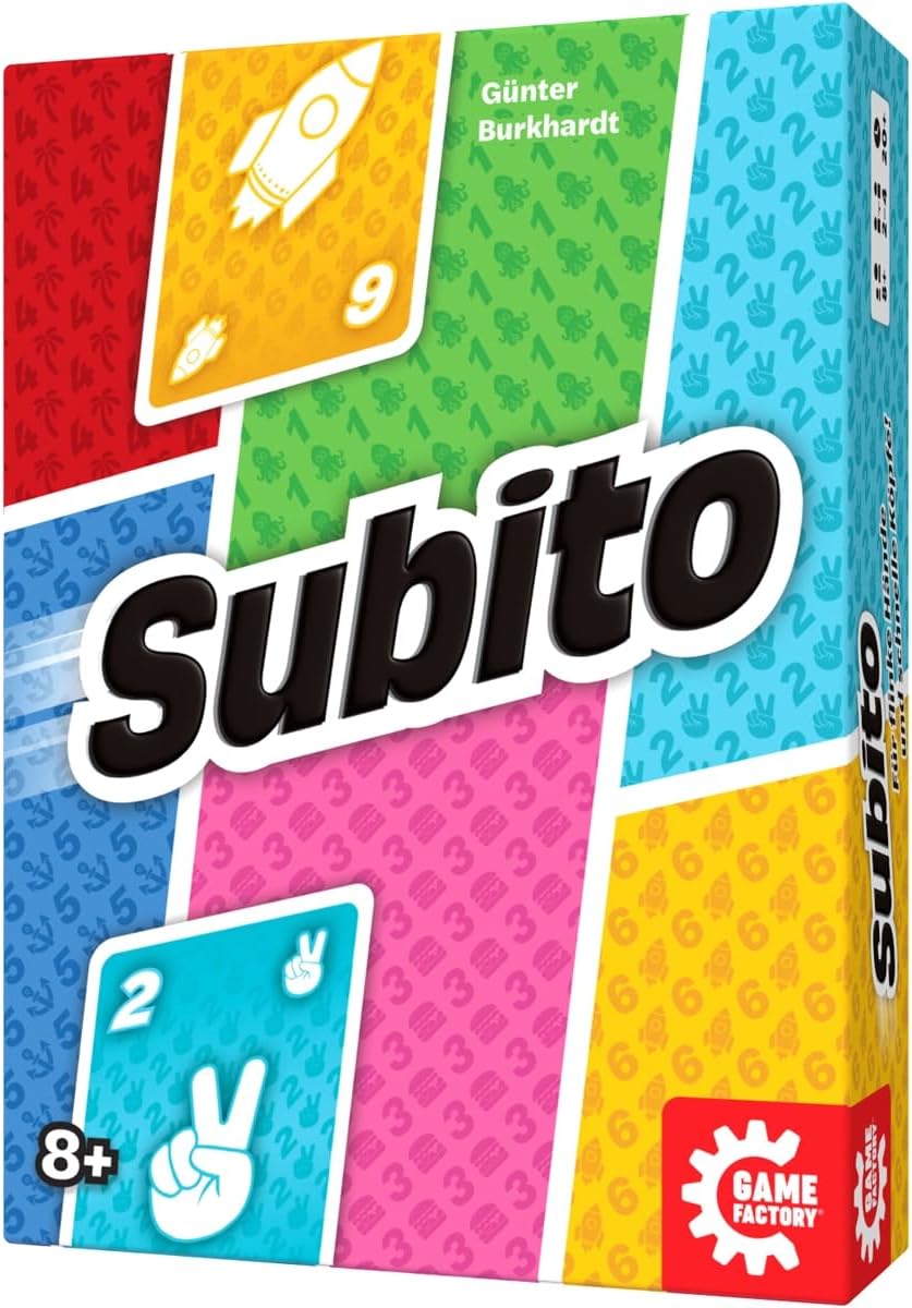 Game Factory 646064 Subito, Fast Card Game, Two Person Game, Family Game for 2 to 4 Players, from 8 Years