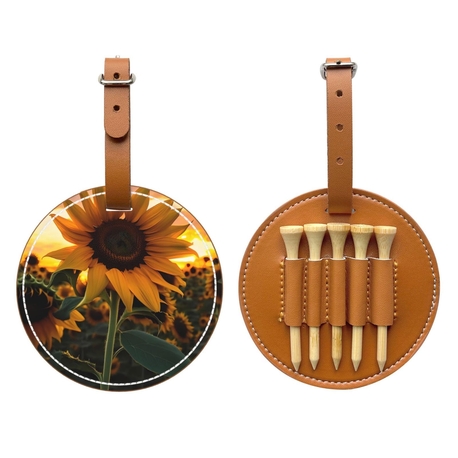 WXXWXD Farm Sunflower Printed Golf Tee Storage Bag - Portable Storage, Easily Organize Tees