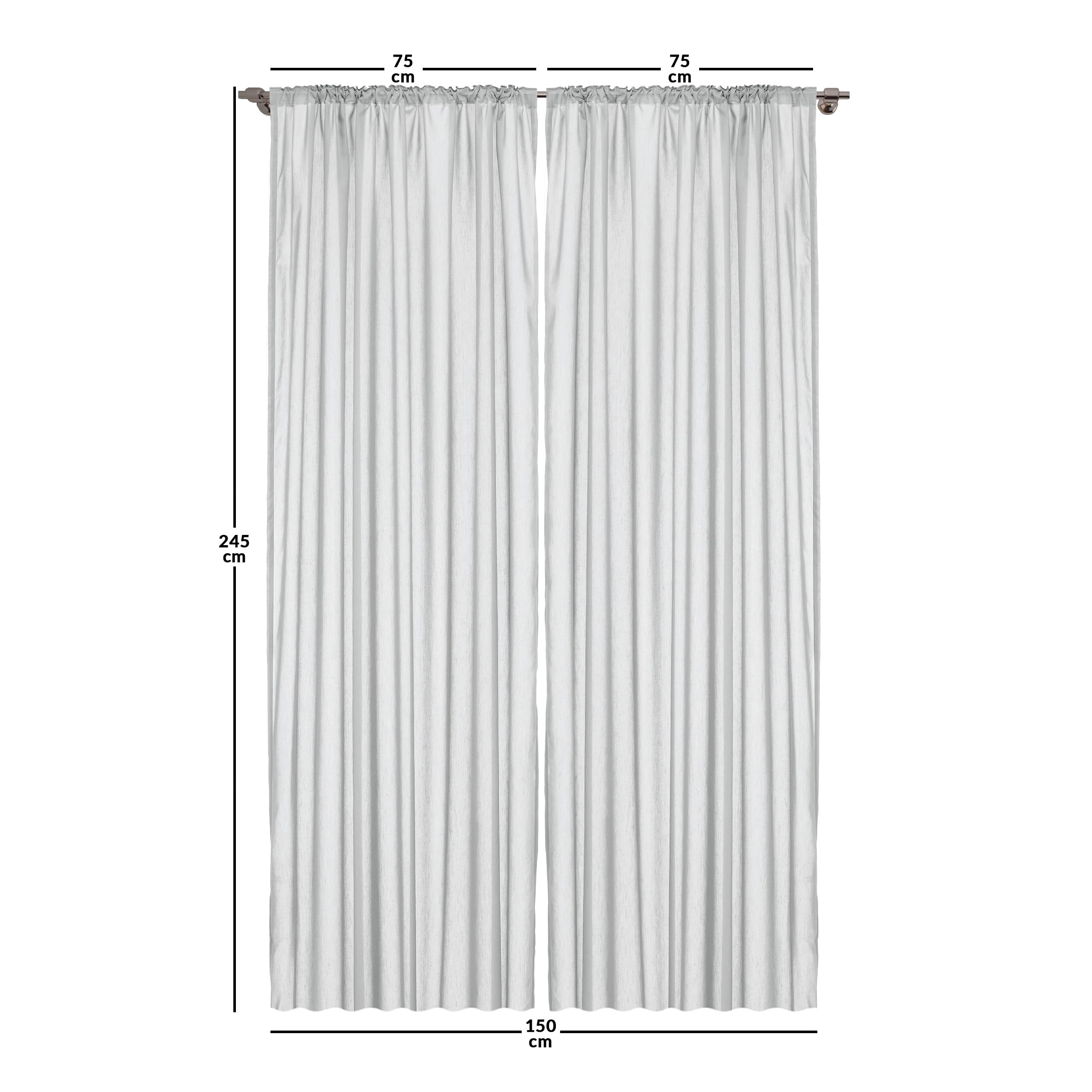 ABAKUHAUS Otoño Juego de 2 Paños Cortinas, Las Gotas de Lluvia Glimmer, Tratamiento de Ventana para Habitación y Dormitorio, 2 Piezas de 75 cm x 245 cm, Mostaza Blanco Y Negro