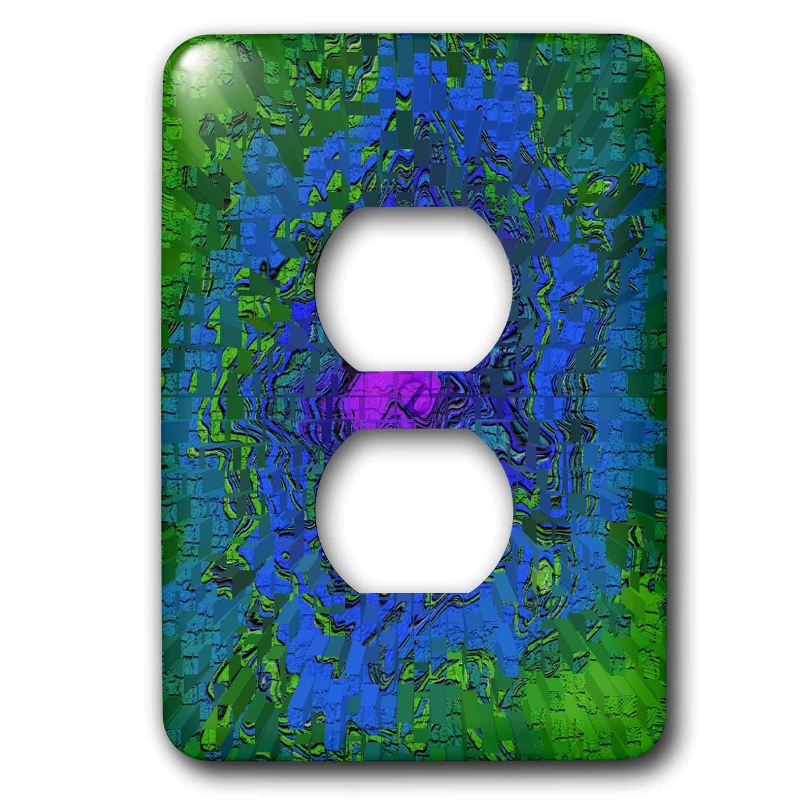 Cubierta de salida morado y verde placa decorativa de pared 3dRose lsp_17282_6