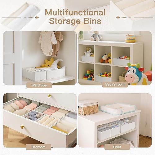 Miniatura 6 de Criusia Organizador de cajones de ropa, paquete de 14 organizadores de aparador para ropa de bebé, ropa interior, calcetines, organizadores