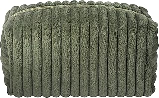 Elegante bolsa de maquillaje de pana a rayas,...