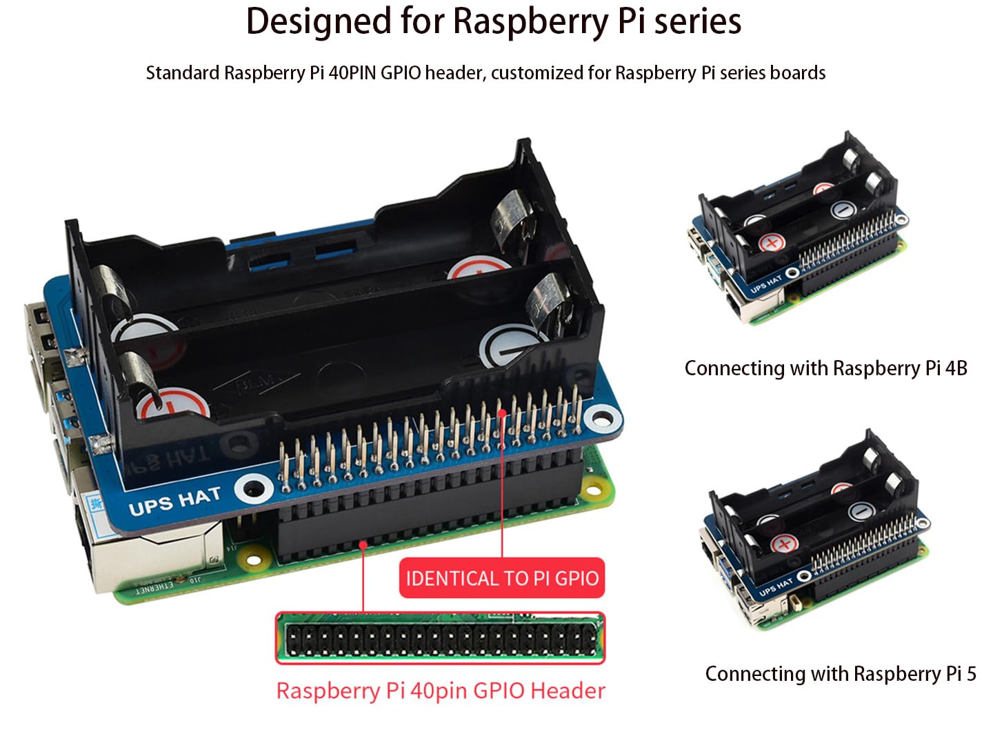 Amazon.co.jp: 無停電電源装置 UPS HAT Raspberry Pi 4B/3B+/3B用 