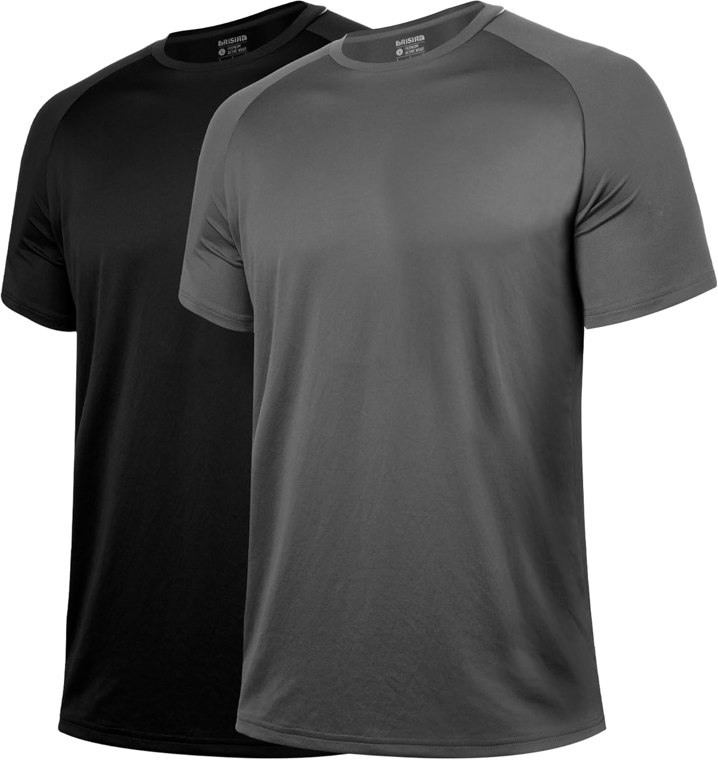 BRISIRA Coolmax Cooling Workout Shirts for Men Quick Dry Moisture Wicking Gym Tshirts Athletic Active Short Sleeve Tees