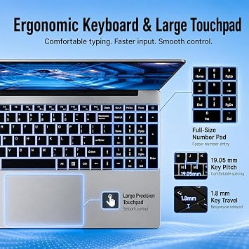 2026 Laptops Computer,15.6 Windows 11 Pro Laptop with Office 365 included,8GB RAM 256GB SSD,Intel Pentium Process,6H Battery,Mini HDMI,cam|Mic,Portable Thin Lap Top for College Student Business Work