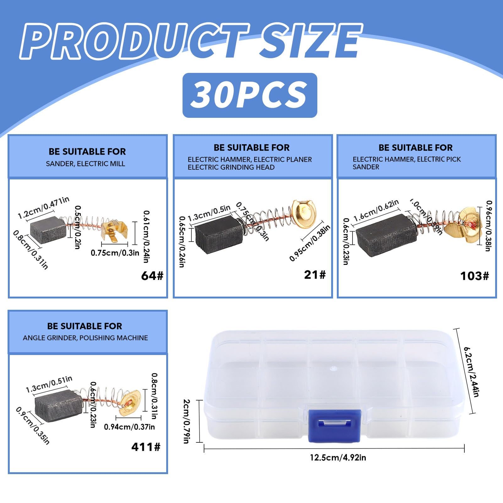 Koolborstels paar voor Parkside pbh1500a1 PBH 1500 A1