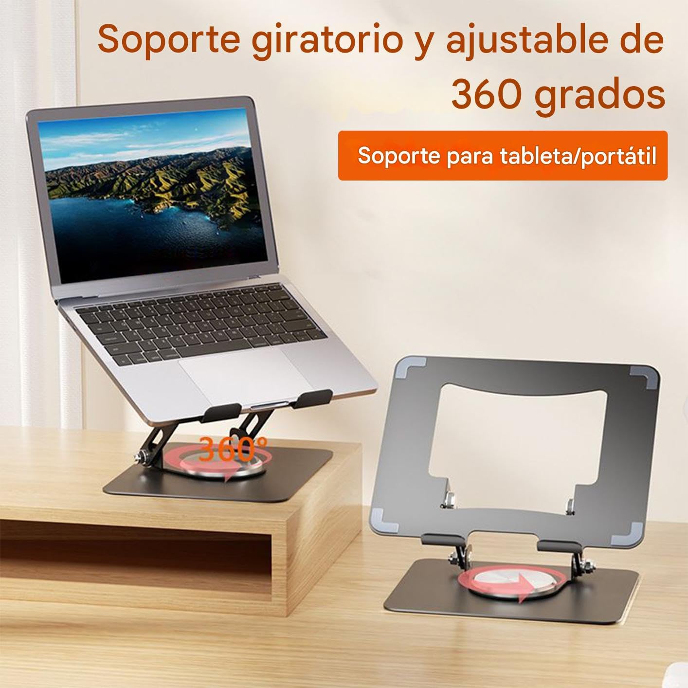 Soporte para Laptop de Escritorio Soporte plegable portátil ajustable 360°