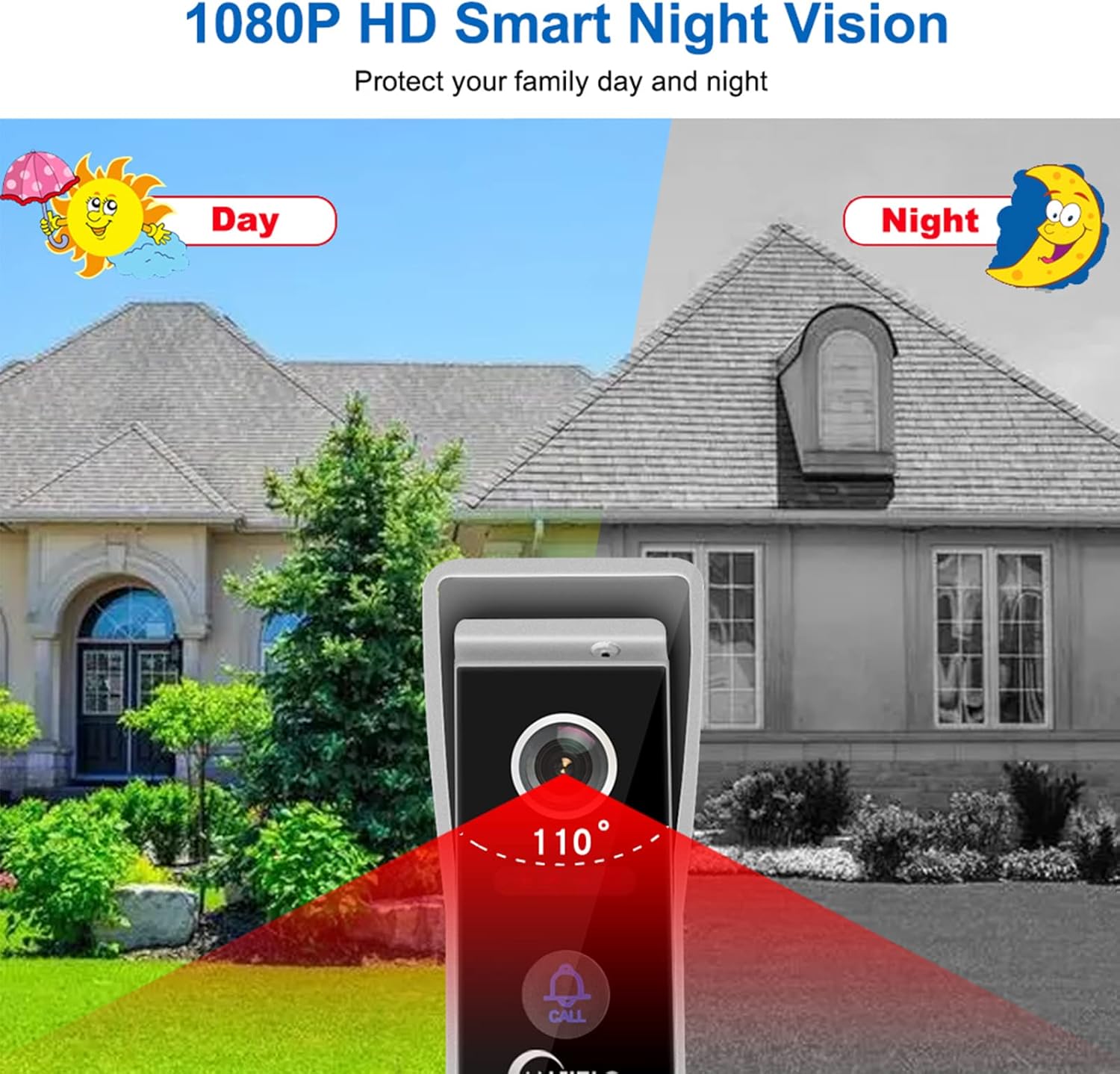 Wireless Video Door Phone,Doorbell Intercom System with 10 Inch Touch Screen Monitor,1080P Camera Night Vision Support Remote Unlock for Apartment Security,Tuya (one doorbell,one Monitor)