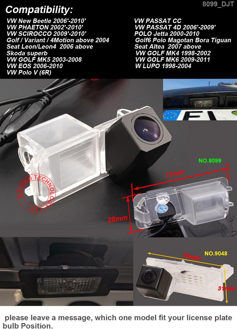 Super Starlight pro Definition Vehicle Camera 170 Wide Angle Universal Night Vision Rear View Camera IP68 Reverse Camera for Skoda New Beetle Polo V 6R Passat CC Golf 6 Golf VI MK4 MK5 MK6 EOS Lupo