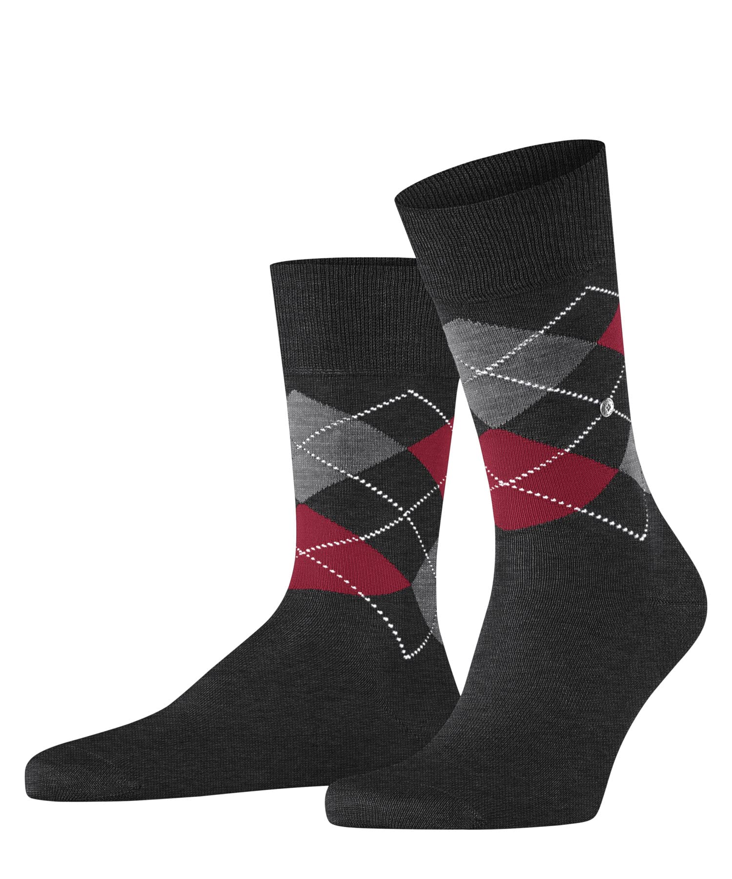 Burlington Men's Manchester M So Cotton Patterned 1 Pair Socks, Grey Anthracite Melange 3096, 6.5-11