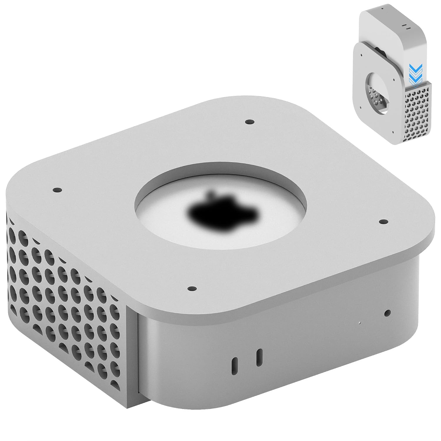 GEEKRIA Desktop Computer Under Desk Mount, Compatible with Apple 2024 Mac mini M4/ 2024 Mac mini M4 Pro, 3D Printed Monitor Mount – Wall Mount- VESA Stand- Accessories (Silver)