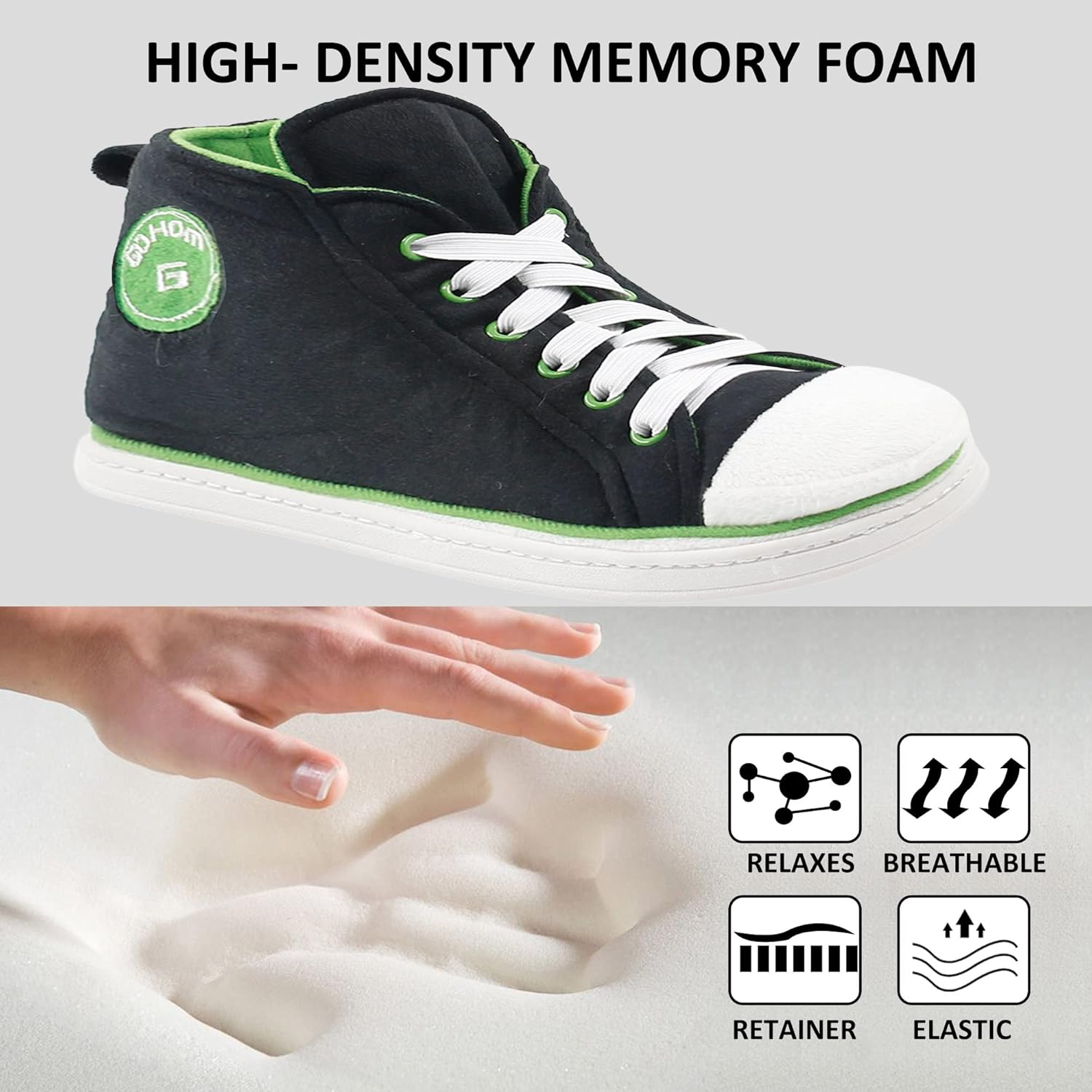 Sneaker Slippers for Women Fashion Indoor House Slipper Boots, Women's Super Soft Warm High Top Plush House Shoes for Women Slippers - Image 3