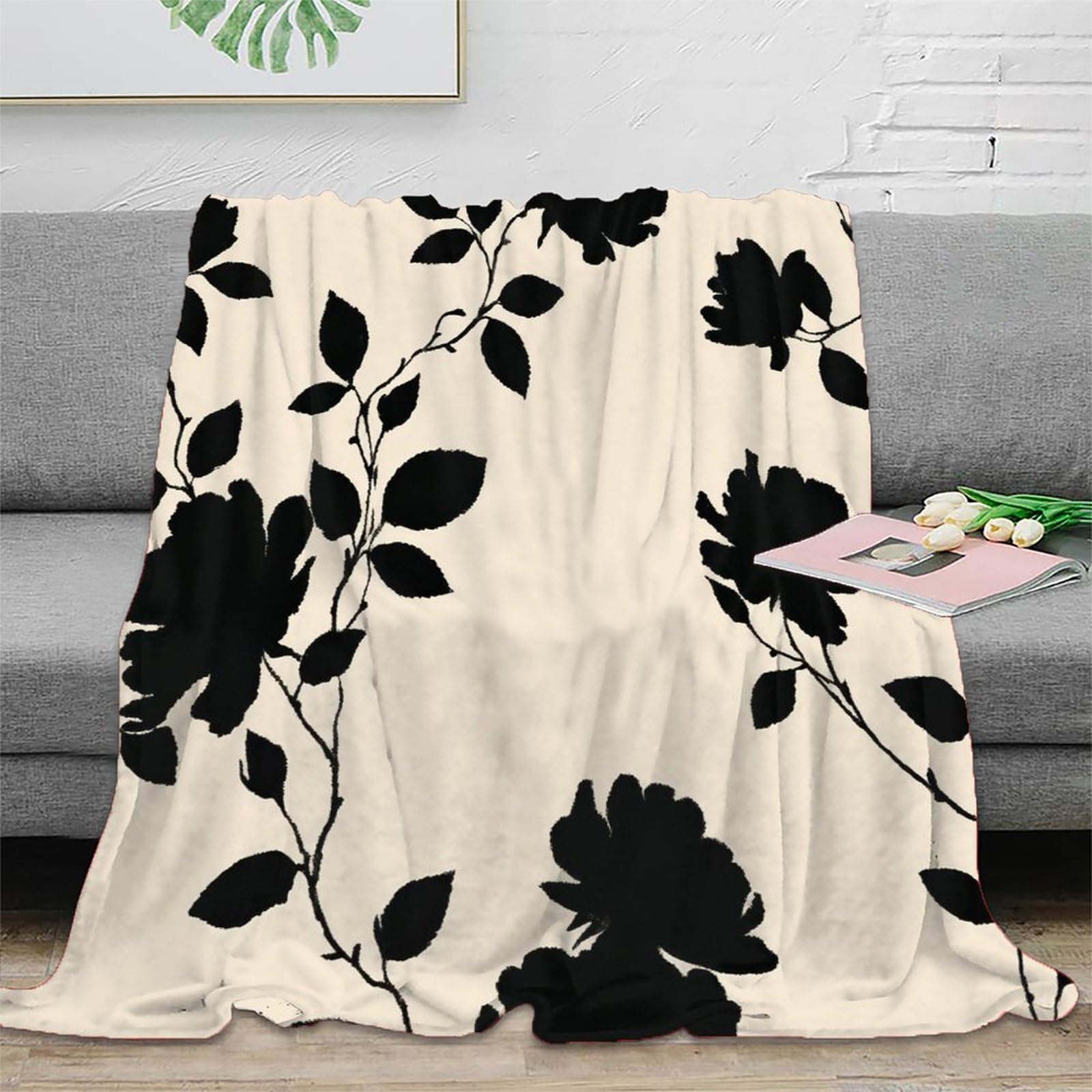 Couverture Polaire Rose 3D anti-bouloche et jeté microfibre doux